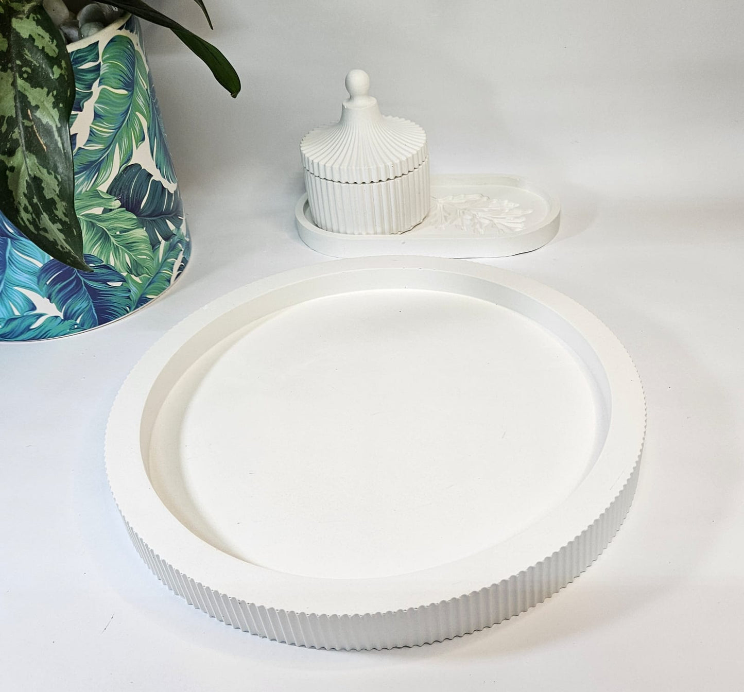 Round Stripe Storage Tinket Tray